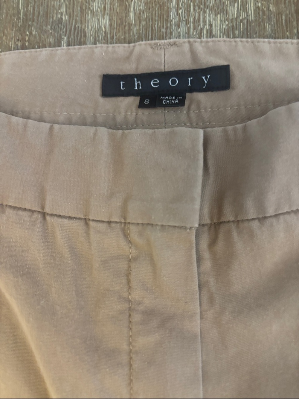 Theory Tan High-Rise Wide Leg Pants - Picture 2 of 7
